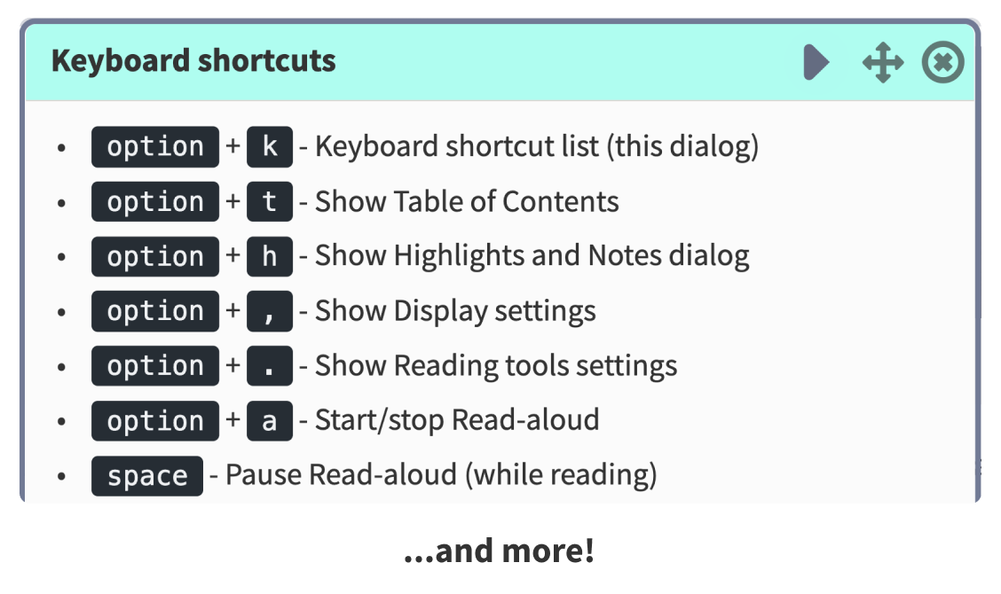 keyboard shortcuts